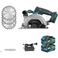 OEM Scie circulaire, vitesse de 8000 tr/min, angle de coupe réglable, 2 batteries