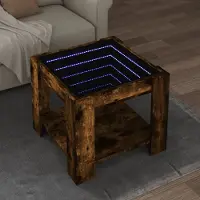 Prolenta Maison Exclusive - Table basse LED Chêne fumé 53x53x45 cm Matériau dérivé du bois
