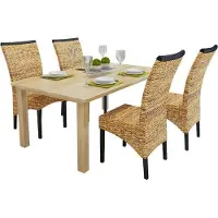 OEM vidaXL 4x Chaise de salle à manger Abaca Marron Chaise Chaise de cuisine Chaise de salle à manger