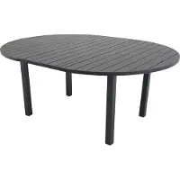 Furnlux Classic FURNLUX Table de salle à manger d'extérieur Marbella Noir 140cm / Couleur principale : Noir / Dimensions : 140 x 140 x 74 cm