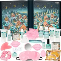 Ed Brubaker Calendrier de l'Avent beauté XXL Cosmetics 2026 - Village de Noël sous la neige - Grand calendrier de Noël bien-être à déplier - 24 surprises