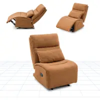 FlexiSpot Fauteuil relax HomeEase avec fonction balancelle, fonction inclinable 3 positions, coussin lombaire et repose-pieds, poche latérale, pour l'allaitement, salon, orange