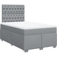 vidaXL Lit boxspring avec matelas gris clair 120x200 cm Tissu