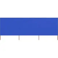 Syfax Paravent 3 panneaux Tissu 400 x 80 cm Bleu azuré