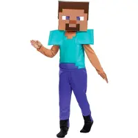 Minecraft Steve Luxury Junior Costume Violet 3-4 Years Enfants