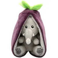 Flipetz Peluche - Velours L'Elephant Aubergine - 20 cm - - UneTaille - Peluche