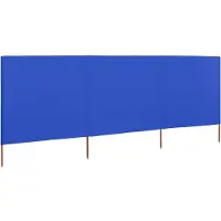Syfax Paravent 3 panneaux Tissu 400 x 120 cm Bleu azuré