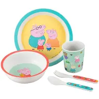 Petit Jour Set de Vaisselle - Mélamine - 5 Parties - Peppa - - UneTaille - Set de Vaisselle