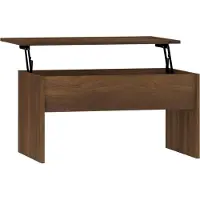 Syfax Table basse marron imitation chêne 80x50,5x41,5 cm bois composite