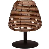 Lumisky Lampe de table sans fil en rotin naturel LED blanc chaud/blanc dimmable BOHEME H25cm