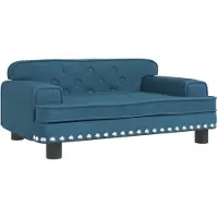 Syfax Lit pour chien bleu 70x45x30 cm velours