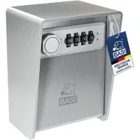 Basi - Coffre-fort à clés - code numérique à 4 chiffres - acier inoxydable - 2 ancrages muraux inclus - 2101-0020