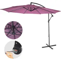 Mendler Parasol Acerra, Parasol Parasol, Ø 3m Inclinable, Polyester/Acier 11kg Rouge Lavande Sans Socle