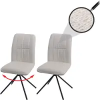 Mendler Lot de 2 chaises de salle à manger HWC-N99, chaises de cuisine chenille (340 g/m²) Oeko-Tex crème