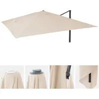 Mendler Housse de remplacement pour parasol de jardin de luxe HWC-A96, housse de parasol de remplacement, 3x3 mètres (diamètre 4,24 mètres), polyester, couleur crème