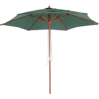 Mendler Parasol Florida, Parasol De Jardin Parasol De Marché, Ø 3m Polyester/Bois Vert Olive