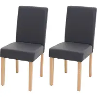 Mendler 2x chaise de salle à manger chaise de cuisine Littau simili cuir, gris mat, pieds clairs