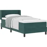 Syfax Lit à ressorts avec tête de lit Vert foncé 190 x 90 cm Velours