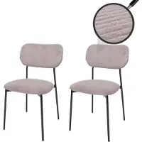 Mendler Lot de 2 chaises de salle à manger HWC-O26, chaise de cuisine chaise rembourrée, Velours (330g/m²) tissu/textile métal gris clair