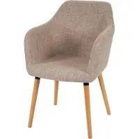 Mendler Chaise de séjour / salle à manger Malmö T381 / style rétro des années 50 tissu, crème / gris