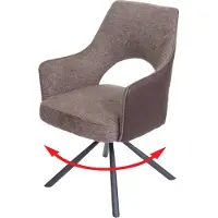 Mendler Chaise de salle à manger HWC-K30, chaise de cuisine, pivotante Auto-Position, tissu/textile MVG ~ brun-brun foncé