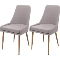 Mendler Lot de 2 chaises de salle à manger HWC-O27, chaise de cuisine chaise rembourrée, tissu/textile (280g/m²) métal gris clair