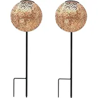 Lumisky Lot de 2 lampes solaires à piquer - - AGADIR - H45 cm - Style oriental - LED blanc chaud