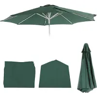 Mendler Housse de remplacement pour parasol N18, housse de remplacement pour parasol, diamètre 2,7 m, tissu/textile, couleur verte