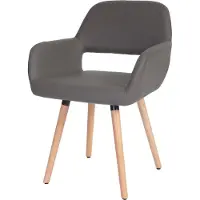 Mendler Chaise de salle à manger HWC-A50 II, fauteuil, design rétro des années 50 similicuir, gris