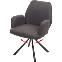 Mendler Chaise de salle à manger HWC-H71, pivotante à position automatique tissu/textile acier gris-brun