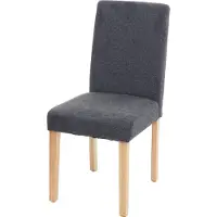 Mendler Chaise de salle à manger Littau, chaise de cuisine, tissu/textile gris anthracite, pieds clairs