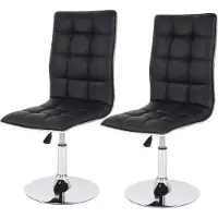 Mendler 2x Chaise de salle à manger DB, réglable en hauteur - Noir