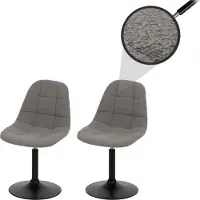 Mendler Lot de 2 chaises de salle à manger HWC-A60, chaise de cuisine chaise pivotante, acier MVG tissu/textile bouclé (450g/m²) gris