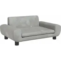 Syfax Lit pour chien gris clair 70x45x33 cm velours