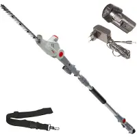 Ikra Taille-haie télescopique sans fil IATHS 1241 | 12 V | longueur de coupe 41 cm | épaisseur de coupe 16 mm | hauteur de travail jusqu'à 3,5 m | batterie et chargeur inclus