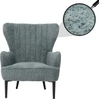 Mendler Lounge-Sessel HWC-K37, Cocktail-/Ohrensessel Polsterstuhl Retro Vintage Stoff Chenille (500g/m²) Öko-Tex bleu-vert