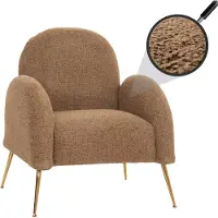 Mendler Fauteuil Lounge Hwc-N69, Fauteuil Cocktail, Retro Nosagfederung Tissu/Textile Chenille Certifié Mvg Coffee