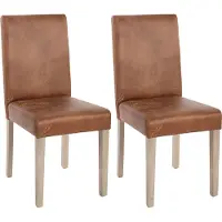 Mendler Lot De 2 Chaises De Séjour Littau, Fauteuil Tissu, Aspect Daim, Aspect Chaîne Des Pieds