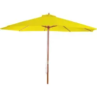 Mendler Parasol Florida, Parasol De Marché, Ø 3,5m Polyester/Bois 7kg Jaune