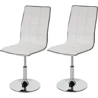 Mendler 2x chaise de salle à manger HWC-C41, fauteuil, similicuir blanc
