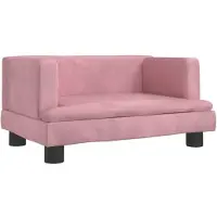 Syfax Lit pour chien rose 60x40x30 cm velours