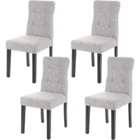 Mendler 4x chaise de salle à manger HWC-E58, fauteuil tissu gris, pieds foncés