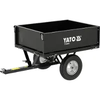 YATO Petite remorque pour tracteur tondeuse, basculante 97 x 71,5 x 34 cm jusqu'à 225 kg