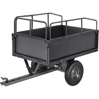 Vevor Chariot basculant en acier 17 pi³ 600 lb pour remorque ATV/UTV à traction arrière robuste