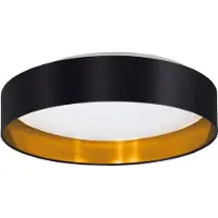 Eglo 99539 MASERLO 2 LED Plafonnier 20W Ø380mm Blanc Noir Or blanc chaud