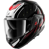Shark OXO Rydger, casque modulaire ,Noir/Argent/Rouge ,XL