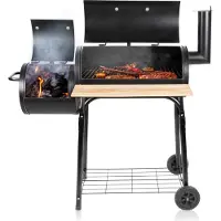 Bbq collection Fumoir 2 en 1 BBQ Barbecue au charbon de bois - Cuisine de jardin Barbecue - Barbecue et fumoir 104 x 58 x 114 cm