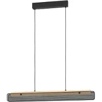Eglo connect.z Smart-Home LED Suspension Kokomo-Z, lampe suspendue en bois et métal, ZigBee, App,vocale Alexa, FSCM70HB, CCT, RGB, dimmable