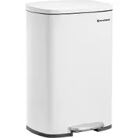 Songmics Poubelle De Cuisine Avec Pédale, Poubelle 50 L, Avec Seau Intérieur En Plastique, Couvercle À Charnière, Fermeture En Douceur