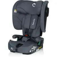 Lionelo Siège enfant Nelly i-Size 76-150 cm Réglage de l'inclinaison du dossier (4 positions), Montage : ISOFIX et ceinture Top-Tether - Gris